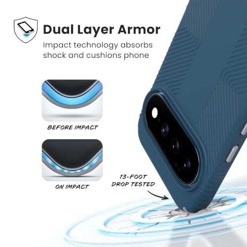 Image of Speck Presidio2 Grip Case, Pixel 11 Pro XL, Deep Sea /Silver Metallic
