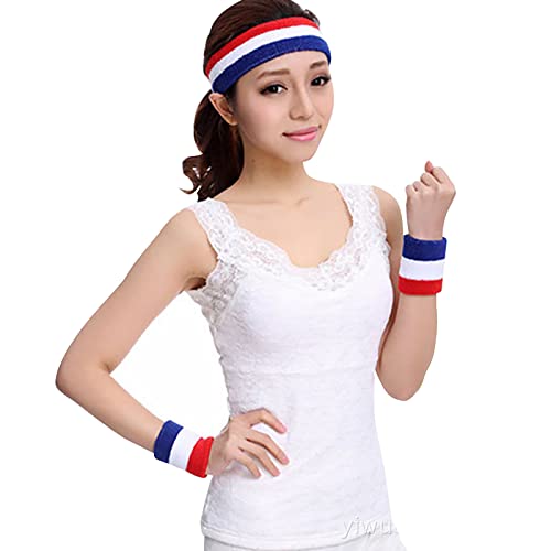 RUIXIA - RUIXIA Ensemble de Sport Unisex Adultes et Adolescents Rayé Polyester 19 cm Course à Pied Tennis Basket-Ball Football Gymnastique Cyclisme Badminton Baseball Golf Tennis de Table