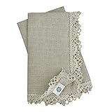 Linen & Cotton Set di 4 Tovaglioli In Stoffa CELESTE,100% Lino - Beige/Naturale (39 x 39cm)