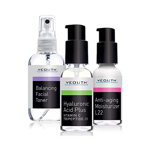 YEOUTH Skin Care Set: Retinol Serum with Hyaluronic Acid, Vitamin C & Super Face Serum, Cleanser, Toner, Eye Gel, Neck Cream, Face Cream 8-Piece Skincare Kit For Women