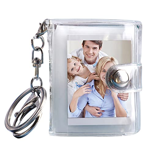 JUCHRZEY 1/2 Pollice Raccogli Foto Ciondoli Libro Album Multifunzionale Portachiavi Gioielli Regali Fai da Te for Amici di Famiglia Coppie (1 Pollice Trasparente Bianco)