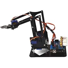 Robot Claw Kit,DIY Assembly Acrylic Mechanical Arm 4 DOF Robot Claw Kit for Robotics SNAM1900,Powerful, Easy-to-Use Mechanical Arm