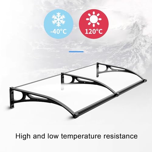 Auvent transparent en polycarbonate résistant aux intempéries de 60cm - 8