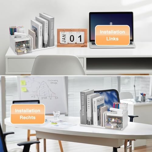 Image of 2-in-1 Desk Organizer with 3 Compartments - All-in-One Pen Holder & Office Supplies Storage for Home, Office, Study Table, Workspace Organization