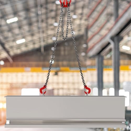 BEAMNOVA Lifting Chains with Adjuster Hooks, 3/8 Inch x 10 Ft, 7100lbs / 3.22 Tons, Heavy Duty Chain Slings for Engine Hoist, 2 Legs, Industrial Grab Hook by BEAMNOVA - Image 8
