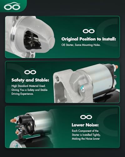 Image of SCITOO Starter Motor fit for Chrysler for 200 2.4L 2015-2017,for Fiat for 500X 2.4L 2016-2018,for Jeep for Cherokee 2.4L 2014-2019 Replacement Starter 19145