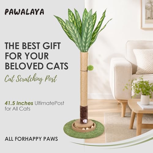 Poste rascador para gato de 35 pulgadas con juguete colgante miniatura 3
