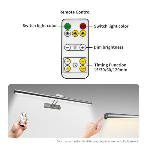 MQOUO 24.4" Wireless Picture Lights, Rechargeable Battery Art Display Light with Remote Control, Dimmable/Timer Off Dartboard Light (Nickel-2Pack) by MQOUO - Image 5
