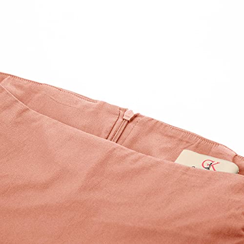 Grace Karin Womens Elegant Ruched Knee Length Slim Fit Business Skirt Dark Pink #TOP5