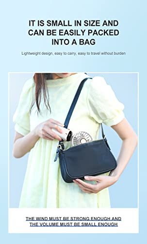 Rainberg Rechargeable Hand held Fan with LED Display, 5-Speed Settings, 5000mAh Battery, 90-Degree Adjustable, Desk Fan, Hand Fan, Portable fan, Quiet Cooling, Compact Design, USB Charging (Purple) - Image 5