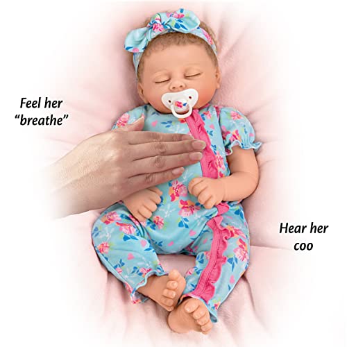 The Ashton - Drake Galleries Heart Full Of Love Bella Hand-Painted Realistic Baby Doll That Breathes And Coos At Your Touch And Comes With A Floral Sleeper With Matching Headband #TOP2