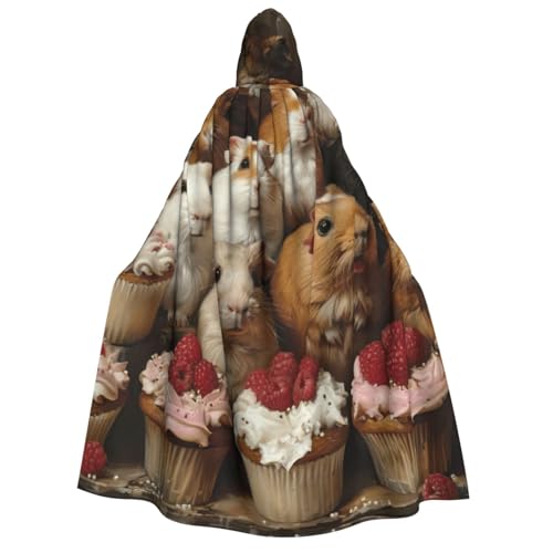 Cape à capuche pour festival et carnaval motif cochon d'inde