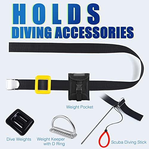 Owekfifv Freediving Weight Belt, Heavy-Duty 60" Long 2" Wide Nylon Webbing Strap Adjustable Waist Weightbelt with Quick Release Metal Buckle for Diving, Snorkeling, Freediving, Spearfishing Black