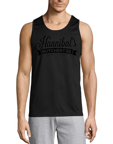 Hannibal's Butchery Quality Meat - Camiseta sin mangas de algodón para hombre, color negro, Negro, M