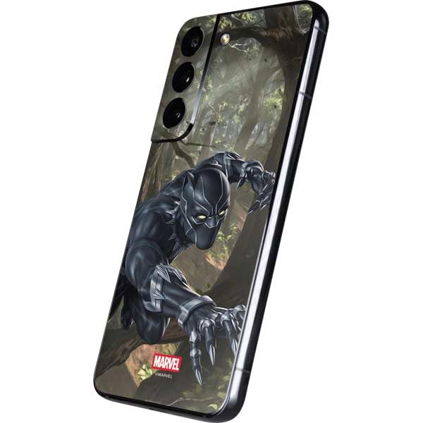 Skinit Decal Phone Skin Compatible with Galaxy S22 Plus - Officially Licensed Marvel Black Panther in The Jungle Design