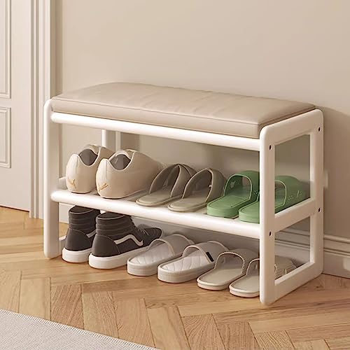 Mueble zapatero de 3 niveles compacto para recibidor de madera 3