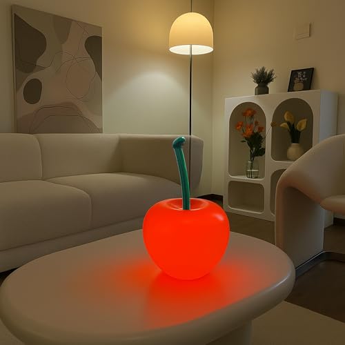 Cherry Lamp LED Light Table & Tree Design Desk for Nightstand Small Bedside with Lampshade for Bedroom & Living Room & Cherry Light Accents, lamparas Elegantes para sala