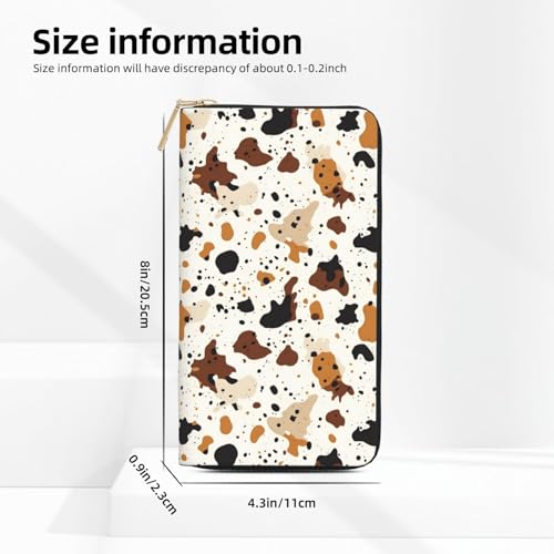 Leather Thin Slim Wallets for Women Men - Fashion Colorful Ink Splash Print Card Wallet Holder with Zipper2