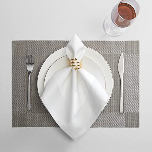 Casabolaj Gorge Scene Collection Cloth Napkins Set Of 12 Pack 20X20 Inches Hign-End Dinner 100% Long Staple Cotton Designs For Parties Wedding Holiday Dinners&More(Geometry,White) #TOP23
