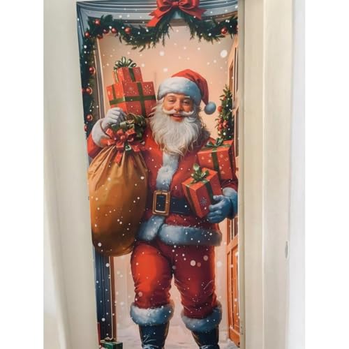 Capa Decorativa para Portas com Temas Natalinos Estampa Sublimada com Arte Exclusiva a Magia do Nata