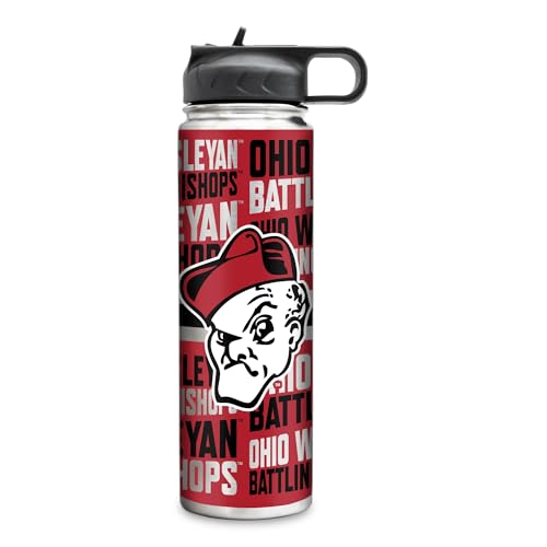 Rico Industries NCAA Ohio Wesleyan Battlin' Bishops Standard 22oz Stainless Steel Tumbler with Lid - Great For Coffee, Tea, Water or Cocktails