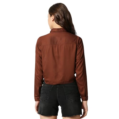 Image of Pepe Jeans Women's Gertrude Crop Shirt with Hem Tie Up