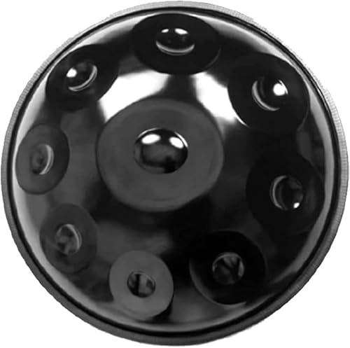 9/10 Note Handpan Drum 22 Inch In D Minor Hand Steel Percussion With Stand And Soft Bag(Black,9 notes)