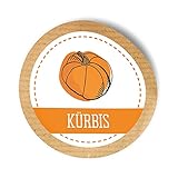 itenga 24x Sticker Aufkleber Kürbis Marmelade Aufstrich Chutney Etikett für Einmachgläser Weckgläser Flaschen