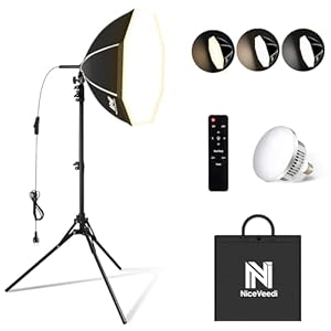 Bi-Color Photography Lighting Kit, 20″ Softbox Lighting Kit with 85W LED Bulbs 3000K-6000K & Remote Control, Studio Light for Photography Video Record TikTok YouTube Live Streaming