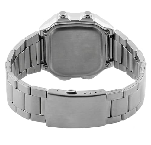 Image of Youth Digital Watch D099 AE-1200WHD-1AVDF for Men & Boys, Black Digital Dial with Silver Metal Strap, Multifunction Display, World Time Style