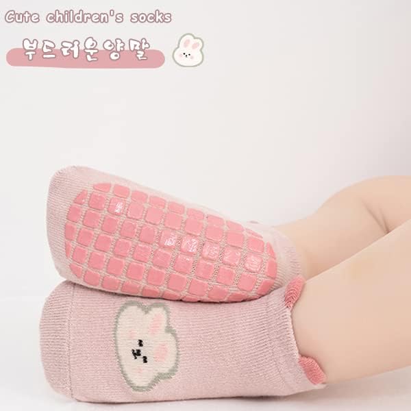 Kisgyst 6 Pairs Non Slip Toddler Socks Baby Boys Girls Cartoon Floor Girps Ankle Socks For 6-24 Months Infant Little Kids - Image 8
