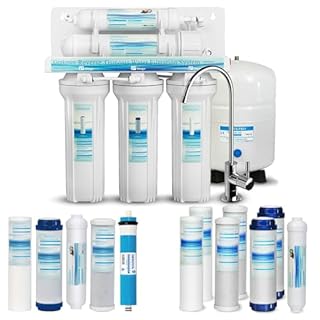 Geekpure 5 Stage Reverse Osmosis Drinking Water Filter System 75 GPD - with Extra 7 Filters