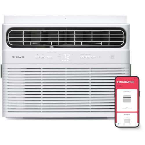 Frigidaire 14,000 BTU Smart Inverter Window Air Conditioner with Wi-Fi and Energy Star Certification, Cools Up to 700 Sq. Ft., Ultra Quiet Operation, White by Frigidaire - Used condition - US$528.94