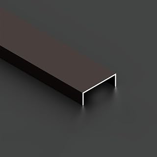 Coavoo Perfil en U de aluminio, 18 unidades, 30 mm x 10 mm (ancho x alto) x 2,5 m (canal en U), color marrón café anodizado, longitud total de 45 m para listones de pared, marco decorativo y cubierta