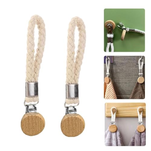 2 Pcs Suspendus Serviette Thé Clips, Métal Cuisine Clips avec Boucle, Serviette / Plage Crochets pour la Maison