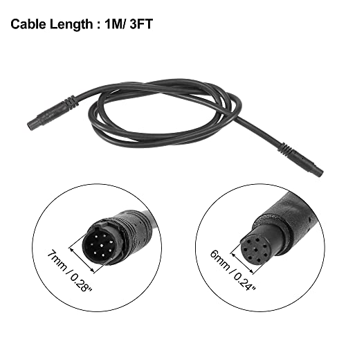 Image of X AUTOHAUX 8 Pin 3ft 1m Backup Camera Extension Cable Dash Camera Cord Wires Car Rear View