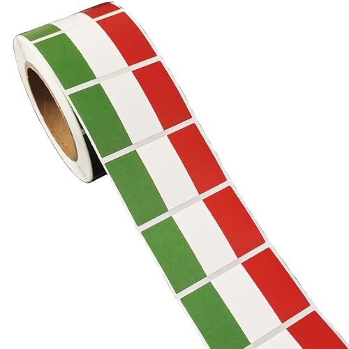 CupaPlay 500 PCS Italy Flag Stickers Carnival Birthday Theme National Day of Italy Italian Mexico Party Favors Containers Letter DIY Fruit Labels Decals Sticker