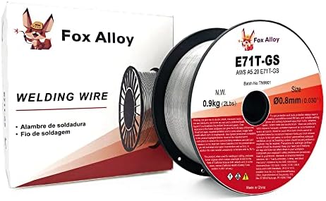 Fox Alloy E71T-GS .030" Flux Core Welding Wire Gasless Mig Wire - 2 Lbs Spool Welding Wire Mild Steel Filler Metal (0.8 mm)