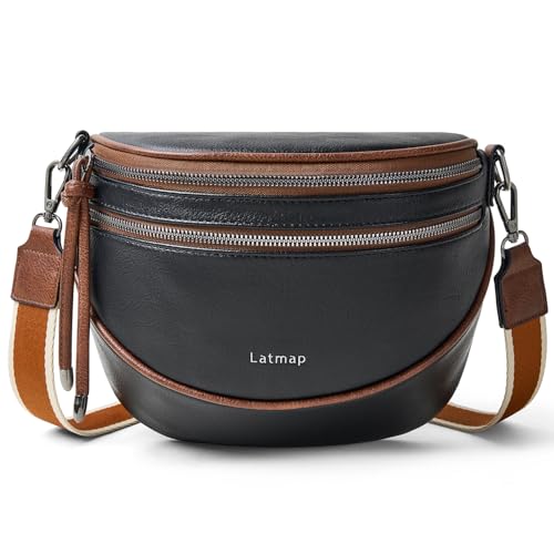 Image of Crossbody Sling Bags For Women Bum Purses Handbags Go Free Cross Body Fanny Packs For Woman Mon Shoulder Bag Gifts Black