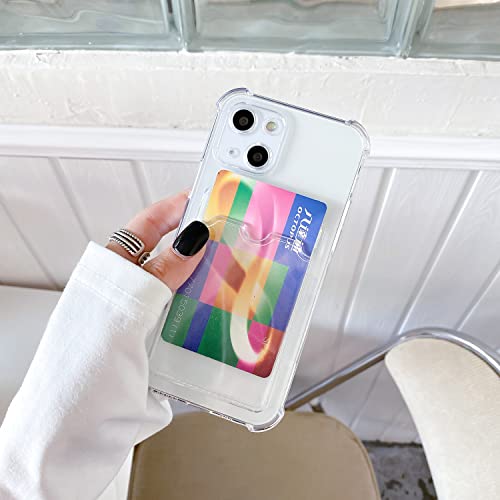 Tuokiou Clear Wallet Phone Case For Iphone 13, Upgrade Clear Card Slot Case, Slim Fit Protective Soft Tpu Shockproof Wallet Case With Cute Card Holder Pocket For Apple Iphone 13 6.1Inch (Clear) #TOP2