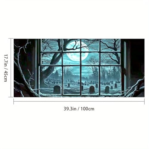 Film para ventana de Halloween estilo vitrales 39.3x17.7 in miniatura 3