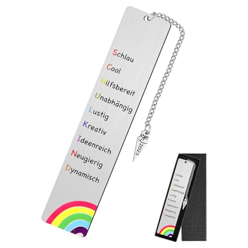 Lesezeichen Metall - Schultüte Füllung - Geschenkidee zum Schulanfang,Metall-Edelstahl-Lesezeichen,Buch Zubehör，Geschenke für Lehrer, Studenten, Kollegen und Freunde