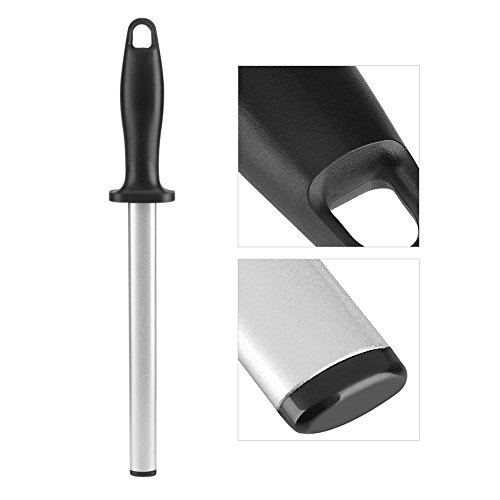 Diamonds Sharpening Steel, 8 Inch Professional Extra Fine Oval Knife Sharpener Steel Rod Kitchen Diamonds Coated Honing Steel For Chefs Honing Butcher Knives #TOP5