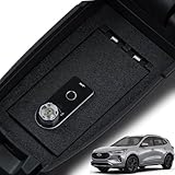Center Console Gun Safe Vault - WASAI Premium Console Lock Box for Ford Escape 2020-2026/Bronco Sport 2021-2025 with Fingerprint Lock with Backup Key. Suitable for Cash, Gun, Jewelry Safe in Vehicle.