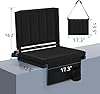 Lilvduybz 2 PCS Stadium Seats for Bleachers, Portable Folding Bleacher Chairs with Back Support, Perfect Bleacher Cushion with Wide Padded Cushion, for Sports, Outdoor Event, Black