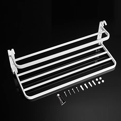 Rail de serviette pliable fixation murale auto-adhésive sans percer