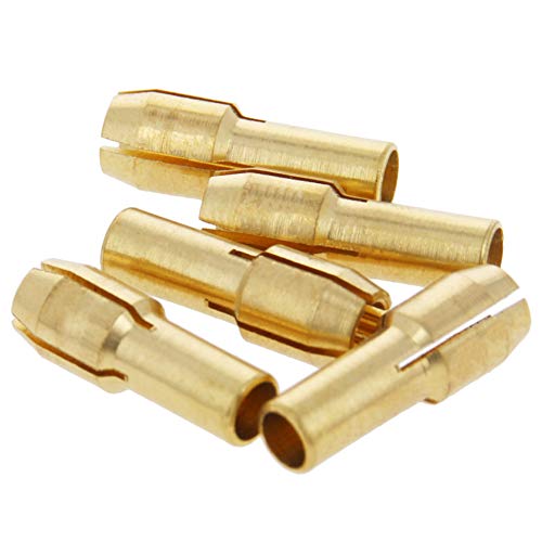 Utoolmart コレットチャック ロータリーツール コードレスミニルーター 真鍮ドリルチャック精度2.1-2.5mmコレット 2.4mm コレット径 4.8mm 5個入り 真鍮コレットドリルチャックフィットロータリーツール収集チャックホルダー電動研削ドリル