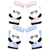 【Design de la Housse à Rabat】 Les gants d'hiver avec capuchon ont une double fonction: il suffit de les rabattre pour devenir les semi-sans doigts lorsque vous souhaitez jeter un coup d'œil sur le smartphone. Capuchon du convertisseur pour couvrir vos doigts lorsque vous avez froid.