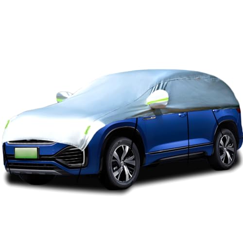 Guuffe Half Car Cover Car Cover for Sunshade Half Car Body Cover Snow Cover Waterproof Universal 210D Sliver (SUV)