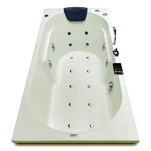 Image of MADONNA Divine 5.5 Feet Acrylic Bathtub with Whirlpool Massage, Bubble Bath, Back Massager and Filler System (Ivory)